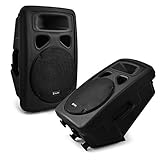 Los altavoces de 3 vías con subwoofer medios graves de 10 pulgadas (25cm), medios de trompeta de 25cm y potencia máx. de 1600w. La cubierta de fieltro y los efectos de luz lo hacen perfecto para la pista de baile. | Fácil de transportar gracias a las asas laterales y la carcasa robusta.