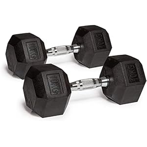 MAXSTRENGTH Hex Dumbbells Rubber Weight Set Home Gym Tricep Hexagonal Ergo Fitness Training