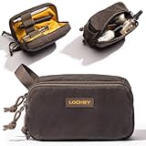 LOCHBY® Mini Venture Pouch | Multipurpose Tactical Mini Tool Bag | Water Resistant Waxed Canvas | Dual-Sided Zipper Pouch | for Motorcycle, Bike, EDC, Pen, Pencil, Art, Tech & Travel