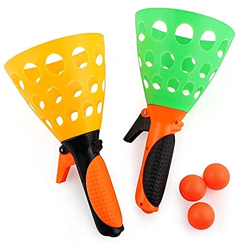 Anup Torda Click and Catch Twin Ball Launcher Game 1 Pair with 3 Balls,Children Throwing and Catching Pair Catch Ball Toy for Indoor Outdoor Games (B098QYRS5F) Amazon Price History, Amazon Price Tracker