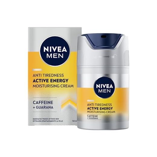 NIVEA MEN Active Energy Crema Facial Hidratante Anticansancio (1 x 50 ml), crema para hombres con cafeína y guaraná, crema hidratante para reducir los signos del cansancio
