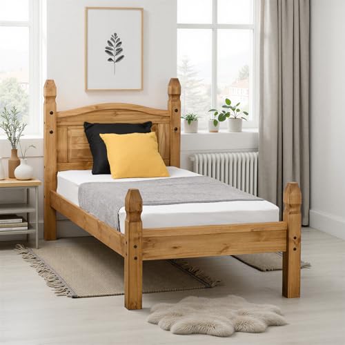Seconique Corona 3' Single Low End Bed in Distressed Waxed Pine