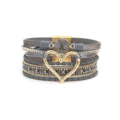 Fuqimanman2020 Heart Leather Wrap Bracelet Cover