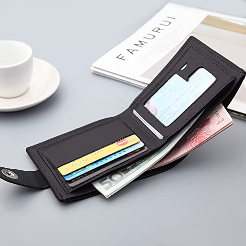Image of Slim Wallet for Men with Coin Purse, Minimalist Wallet with Zipper, Bifold Mens Wallets with Credit Card Holder, PU Leather Men's Wallet with Money Clip, Carteras Para Hombres (BUCKLE COFFEE)