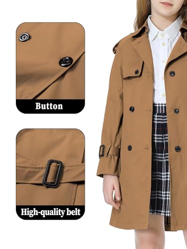 Image of Betusline Womens & Girls Waterproof Trench Coat Double Breasted Lapel Overcoat Outerwear, 3 Years - Women 2XL