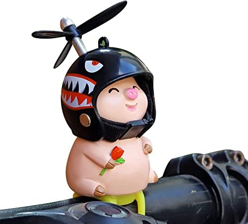 Car Accessories Cute Resin Pig Ornament with Helmet Lucky Piggy Ornament Pendant Cute Electric Car Motorcycle Swing Car Decor Dashboard Bicycle Accessories for Kids Adults Birthday Gifts,C image 5