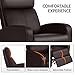Yaheetech Recliner Armchair Single Padded Seat PU Leather Sofa Lounge Seating Adjustable Leg Rest and Reclining Functions for Home and Theater Brown
