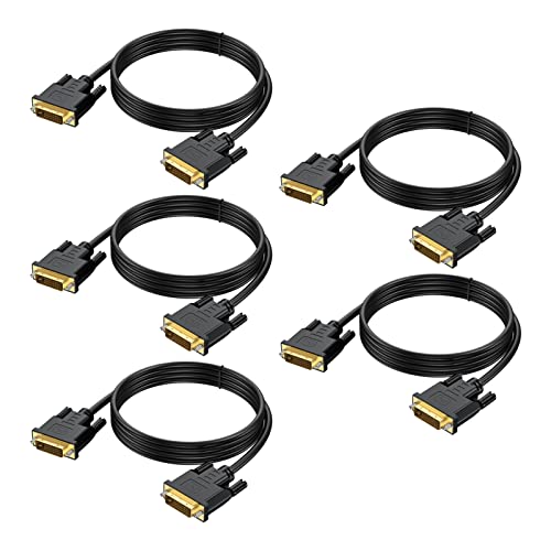 Cable DVI a DVI monitor de vídeo digital HDTV proyector y juegos 24+1 macho de 6 pies 5 unidades