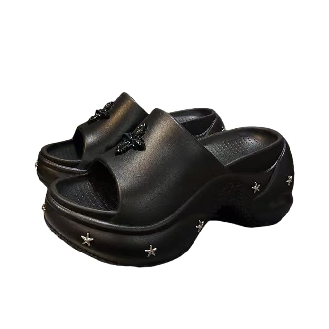 Wedge Flip Flops for Women，Cozy Non Slip Shower Slides Beach Sandals，Women Lightweight Home Chunky Summer Slippers