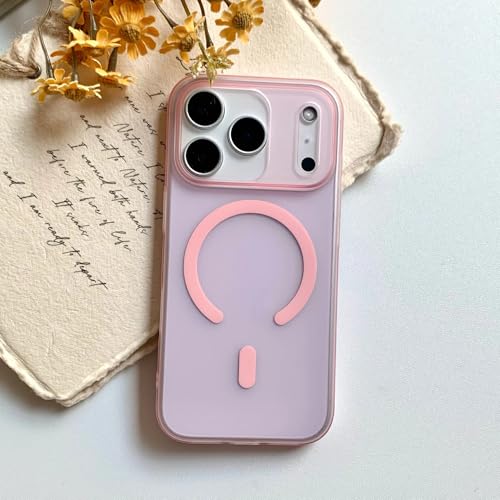Coque iPhone 15 rose magnétique mate en polycarbonate pour une protection fine au quotidien