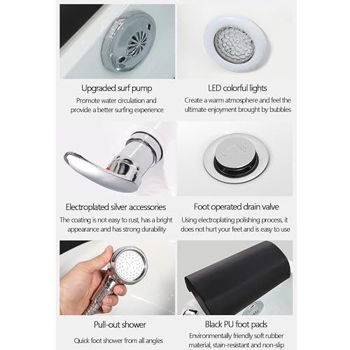 Spa de pies con masaje acrílico blanco miniatura 4