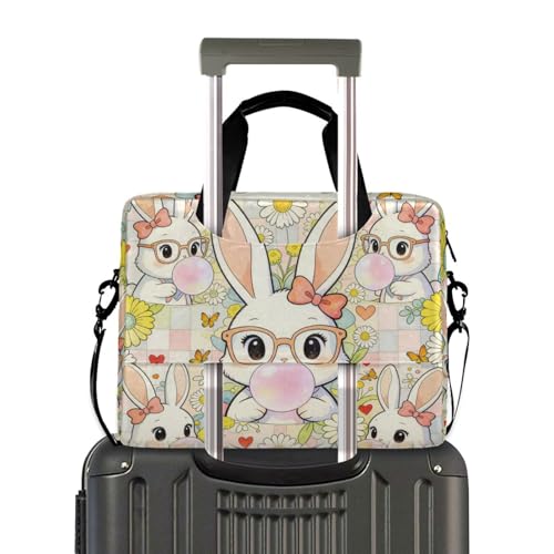 Maletín portátil para laptop 15.6" beige con asa y correa miniatura 4
