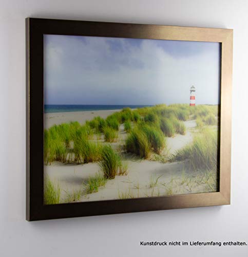 Cadre photo en bois 50x50 décor bronze avec verre synthétique antireflet