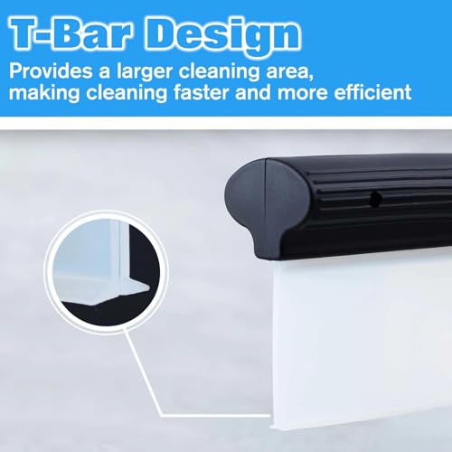 LEONTOOL 30,5 cm Silikon-Autoabzieher, 2 Stück, flexible T-Bar-Wasserklinge für Auto oder Zuhause, Auto-Wasserwischer, Wasserschaber, Werkzeug für Windschutzscheiben, Fenster, Duschglas, Spiegel mit