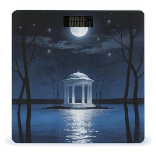 Balanza digital de baño con vidrio templado y pantalla LCD