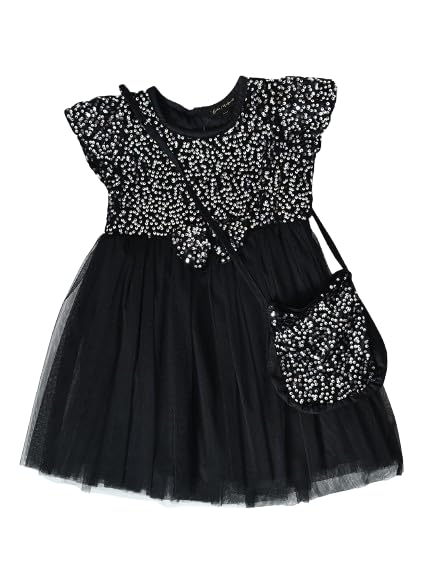 Image of mini mama Girl's Polyester Modern Knee-Length Dress