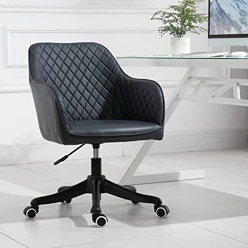 Vinsetto PU Leather Office Chair with Rechargeable Electric Vibration Massage Lumbar Pillow, Wheels, Blue