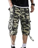  Onsoyours Shorts Cargo Homme Bermudas Pantalons Courts Rétro Baggy Pantacourt Casual Combat Pantalon Court Militaire Outdoor B Kaki XXL