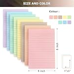 4x6 Inch Lined Sticky Notes, 8 Pack, Light Colors, Premium Self-Adhesive Notepads, Large Sticky Pads for Office, School & Home Use, Easy to Use, Reusable & Removable - Image 3