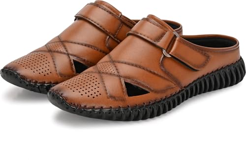 Image of KASTAVA KS 102X Comfortable Premium Synthetic Casual Sandals | Adjust Velcro Closure | Lightweight Everyday Wear Sandals for Men
