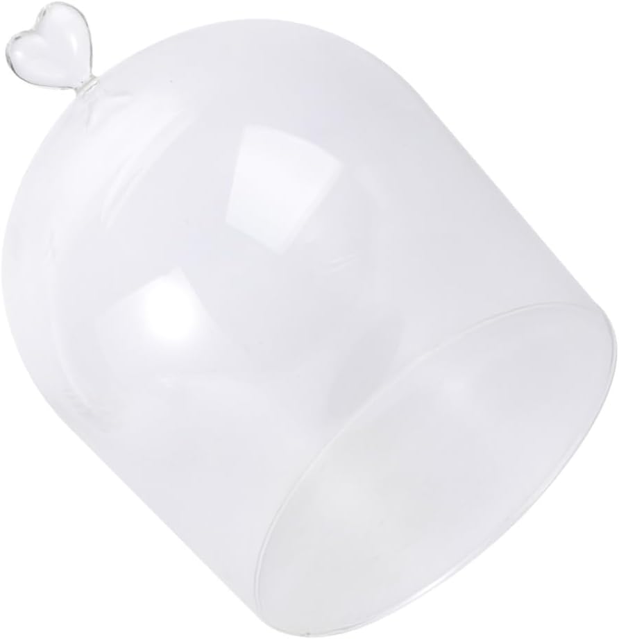 DOITOOL Glass Heart-shaped Display Cover Dome Protective Glass Cake Cover Dustproof Hood Home Decor Food Presentation