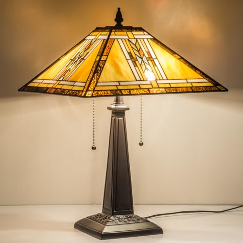 COTOSS Tiffany Table Lamp Mission Style 16 Inch