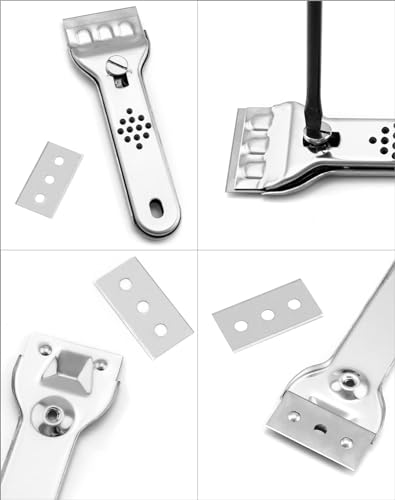 ieron Ceramic Hob Scraper, Stainless Steel Cleaning Glass Scrapers with 20 Replacement Blades Kitchen Multifunctional Cleaning Scrapers - Image 3