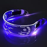 LED Luminous Glasses, Cyberpunk LED Visor Glasses Neon Glasses, Futuristic Electronic Visor Glasses...