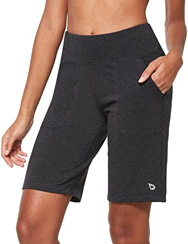 baleaf Women's Bermuda Long Shorts 10" Knee Length High Rise Athletic Shorts Pull On Workout Walking Golf Running Summer