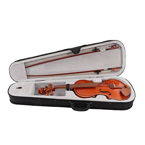 Violino 4/4 Tamanho Completo para Adultos, Conjunto de Violino para Iniciantes Com Estojo Rígido, Ma