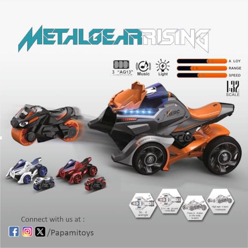 Image of Pull Back Motorcycle & Racing Car Toy - Two-in-One Ejection Chariot with Dynamic Music & Lighting Effects, High-Speed Action, Durable Design, and Interactive Fun for Kids on the Go
