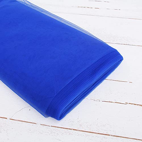 Image of Multi Purpose Solid Nylon Soft Net Combination Fabric - for Wedding, Parties, Costumes, and Decoration (32.8 x 4 Feet, Royal Blue)