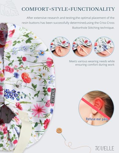 Gorro Quirúrgico Euro Estilo Floral para Mujeres miniatura 6