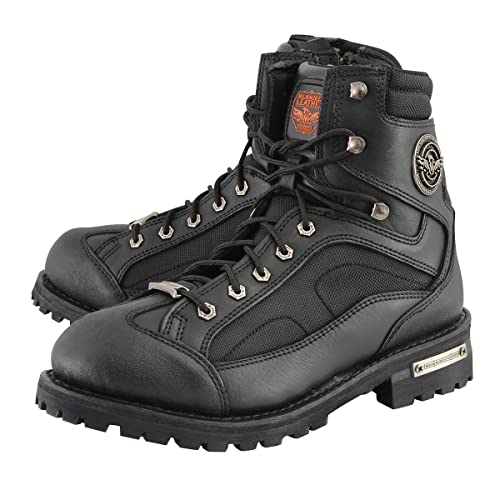 Image of Milwaukee Leather Men's Leather Lace-Up Riding Boots - Motorcycle Biker Footwear for Street & Daily Wear
