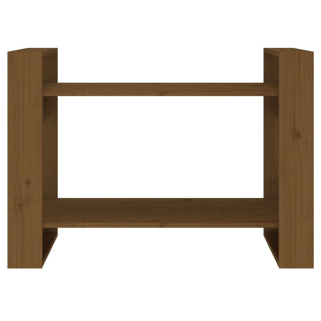 Fengshui Regał na książki 80 x 35 x 56 cm z litego drewna sosnowego, ścianka działowa, miodowo-brązowy, uniwersalny regał na książki z wytrzymałą ramą i dużą ilością miejsca do przechowywania książek