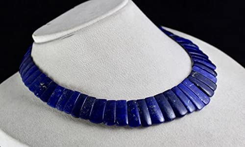 LKBEADS Naturalny niebieski naszyjnik z koralików lapis lazuli z kaboszonem 40 cm 26 mm do 12 mm