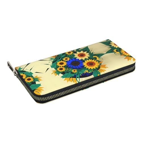 Sunflower Pattern Print Womens Wallet, Ladies Credit Card Holder, Phone Wallet Purses, Long Clutch Hand Bag2