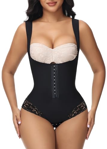 SHAPSHE Shapewear Bodysuit for Women Tummy Control Fajas Colombianas Waist Trainer Girdle Thong Open Bust Body Shaper