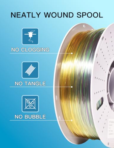 Image of PINBALL Translucent PETG 3D Printer Filament 1.75mm ±0.02mm, Multicolor Transparent Rainbow Filament, Clear PETG Filament, 1KG /2.2lbs