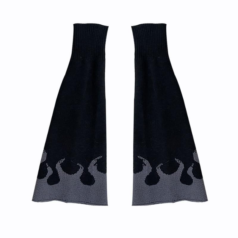 Image of WODECASA Girls Kawaii Leg Warmers Knitted Flared Leg Sleeves Goth Crochet Baggy Cuff Ankle Heap Socks