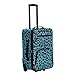 Rockland Fashion Softside Upright Luggage Set,Expandable,Telescopic Handle,Wheel, Blue Leopard, 2-Piece (14/19)