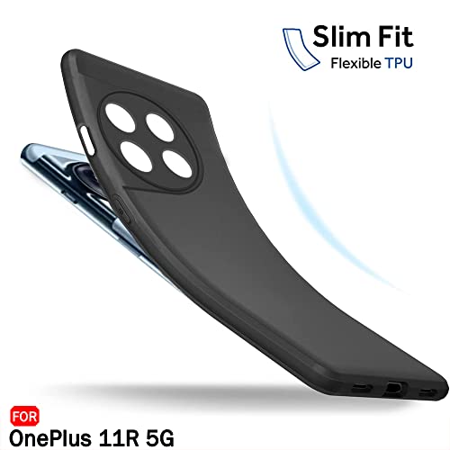 Image of TheGiftKart Sleek Back Cover Case for OnePlus 11R 5G | Slim Fit Protective Design | Ultra Matte Finish | Camera Protection Bump | Soft Silicon Back Cover Case for OnePlus 11R 5G (Silicone, Black)