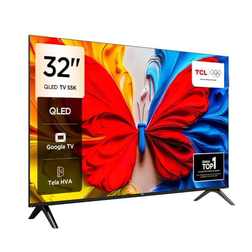 Smart TV TCL 32 Polegadas HD QLED S5K WiFi Bluetooth Google TV 2 HDMI HDR10 Dolby Audio 32S5K