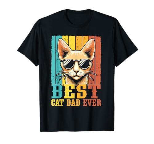 Best Cat Dad Ever Cat Lover Cat Dueño del Día del Padre Papa Camiseta