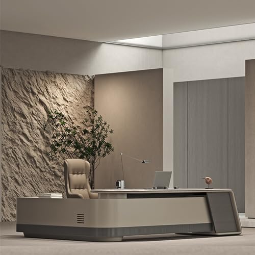 94" L-Shaped Executive Desk with Power Outlet and Drawer Cabinet, Large Office Desk Long Business Furniture Desk Home Office Workstation for Bedroom Executive Work Study Writing - Image 4