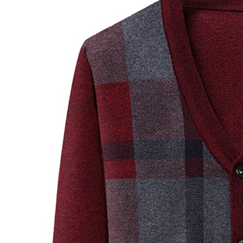 Buttons Argyle Pattern Mens Cardigans Men V Neck Pocket Sweaters Cardigan Slim Fit Button Knit Sweater3