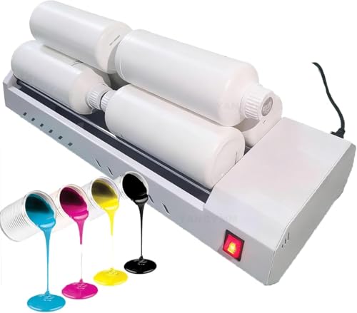 Image of 6W Electric Paint Shaker Machine, Avoid Precipitation Rolling, DTF White Ink Rotary Stirrer, 6 X 1L Bottles Capacity, For Mixing Watercolor, Vortex Mixer For DIY(A)