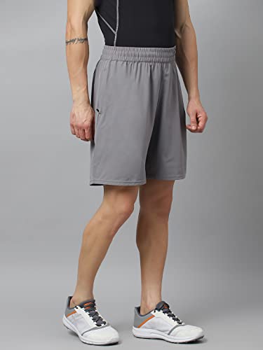 Image of ATICX Polyester Shorts for Men - Quick Dry Lightweight with Zipper Pockets - Gym, Running, Jogging, Training Half Pants for Basketball, Swimming, Badminton, Cycling, Football, Outdoor & Home Wear