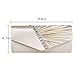 Goclothod Evening Clutch Handbag Women Fashion Pleated Crystal-Studded Crossbody Shoulder Bag Chain Clutch Purse (Champagne)
