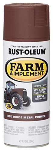 Image of Rust-Oleum 280137 Farm & Implement Spray Primer, 12 oz, Flat Red Metal Oxide Primer